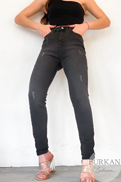 FEMELLE Smoked Nails High Waist Lycra Jean Trousers