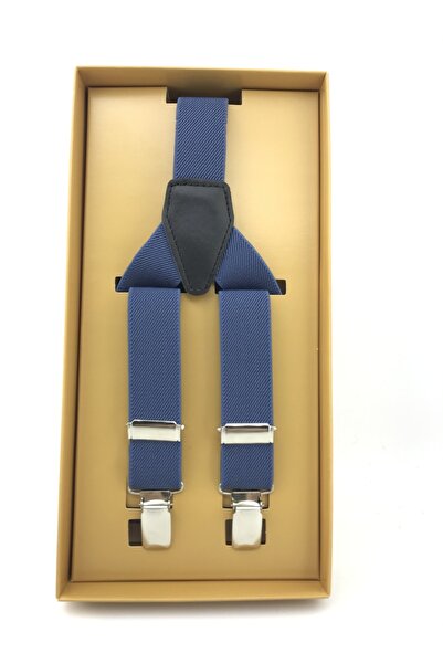 Elegans Giyim Aksesuar Indigo 2.5 Cm Ince Pantolon Askısı