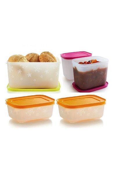 Tupperware Alaska Set Freezer Storage Container 2.5 Lt-1.1 Lt-450 Ml Hsgl