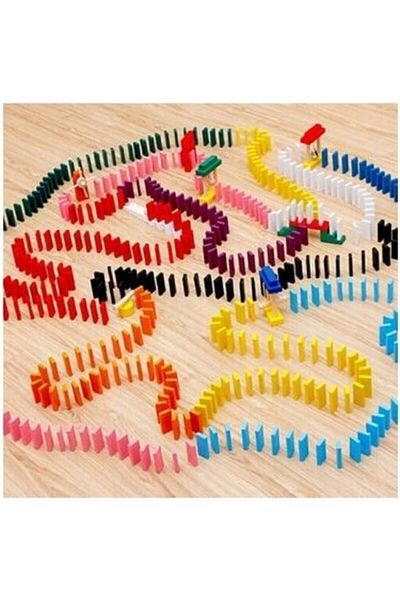 99 Circle Toys 200 Pieces Educational Fun Wooden Dominoes