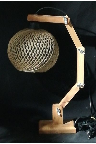 TEKAY AYDINLATMA Wooden Movable Body Lampshade Rope Knitted Wicker Jute Headboard Ideal for Young Room Children's Room Bedroom