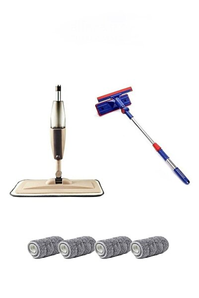 Oliva Nero Sprey Mop 4 Yedekli Ve Teleskopik Mikrofiber Cam Sılme Aparatı