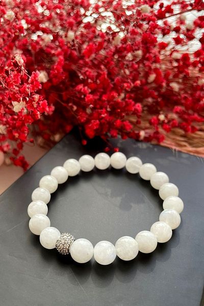 CRAZY TAKI TASARIM Moon Stone Natural Stone Bracelet 8 Mm