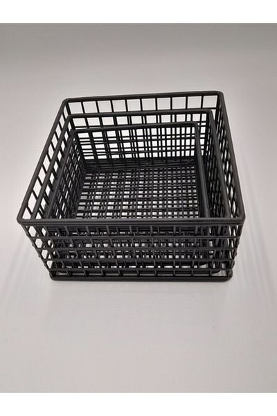 GO DEKOR Square 3-Piece Metal Multi-Purpose Cute Bread Baskets - Black
