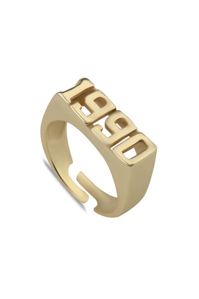 Ervalina 1990 Date Design Gold Color Ring
