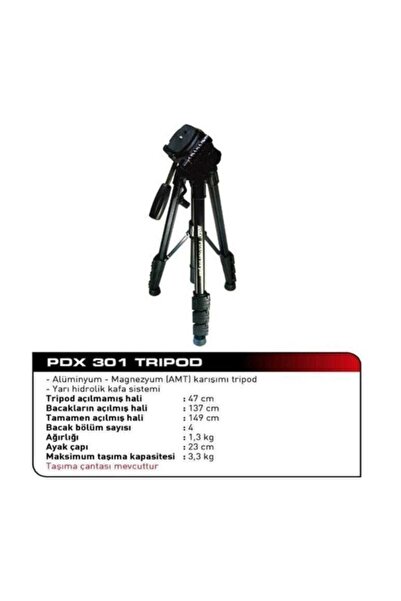 Gringo Profesyonel Hidrolik Tripod Canon,Nikon,Pentax,Sony Pdx301