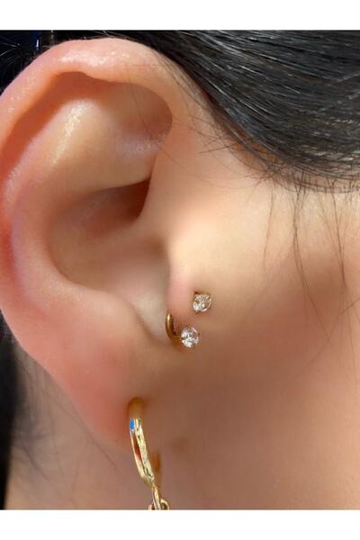 Arescollection Cerrahi Çelik Gold Yarım Halka Piercing