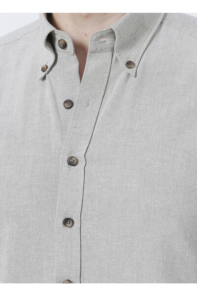 ALTINYILDIZ CLASSICS Düğmeli Slim Fit Oxford Haki Erkek Gömlek - 4a2000000050