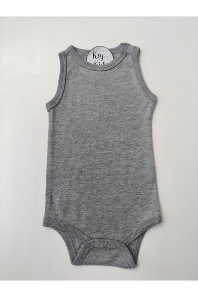 KEY KIDS Gray Strap Ribbed Modal Snap Body