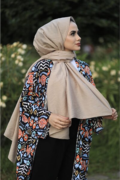 İPEKSCARF Siyane Açık Bej Ipeksi Vual Caz Şal