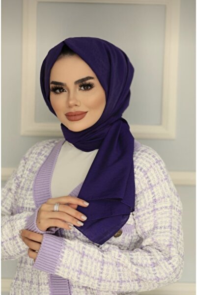 İPEKSCARF Siyane Mor Ipeksi Vual Caz Şal