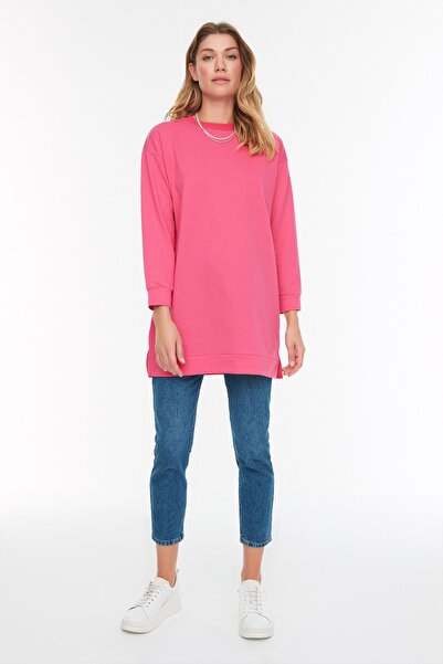 Trendyol Modest Sweatshirt - Pink - Relaxed fit
