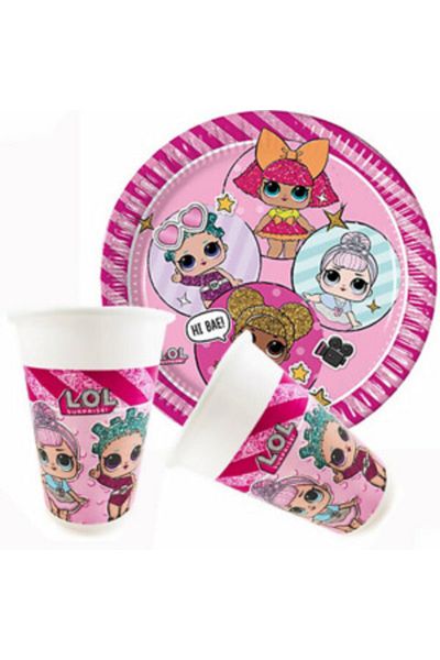 kidspartim Lol Baby Cardboard Plate Cup 8 Pieces