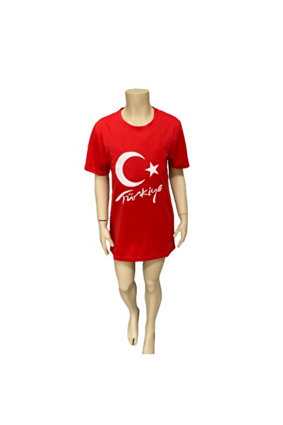 Ral Tekstil Κόκκινο μπλουζάκι Unisex με τουρκική σημαία