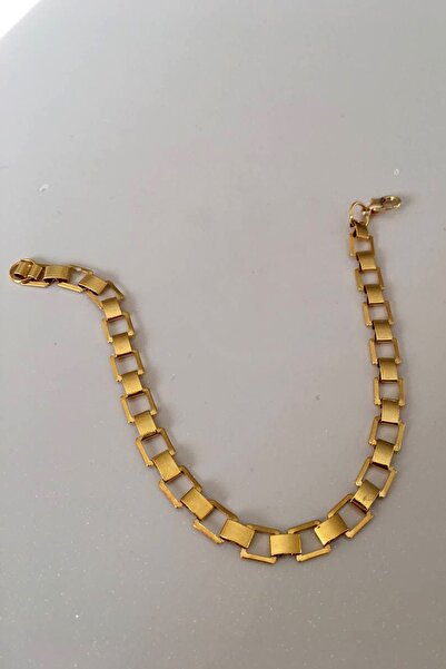 Histakı Gold Kare Geçmeli 24k Altın Kaplama Halhal