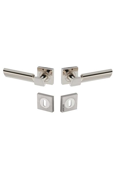 ARON Sofuoğlu Linda (guaranteed Corrosion Resistant) Zamak Square Rosette Nickel Satin (room) Door Handle