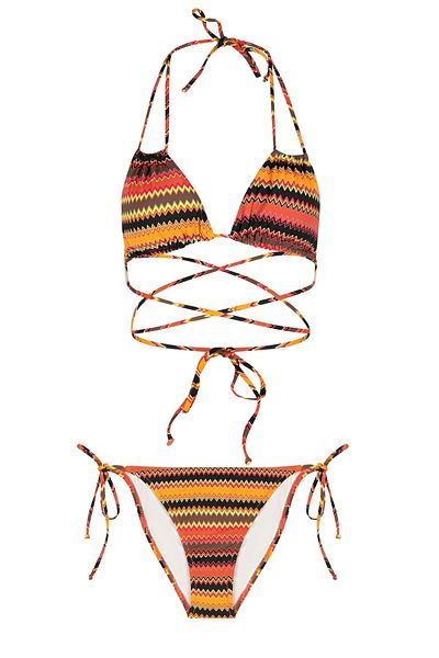 AQUELLA Triangle Tied Bikini Set