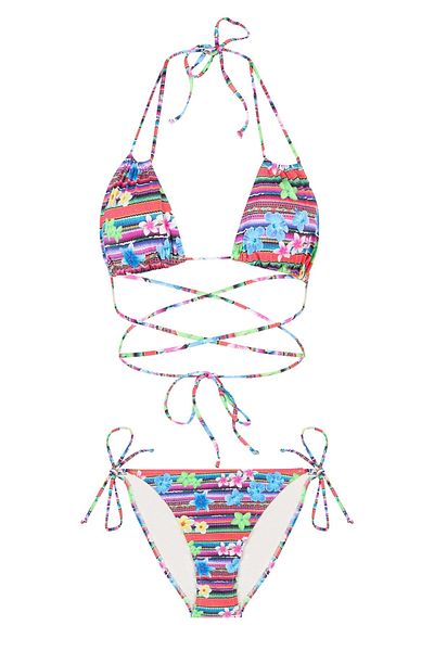 AQUELLA Triangle Tied Bikini Set