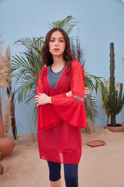 Remsa Mayo V-Neck Short Pareo 428-12 Red