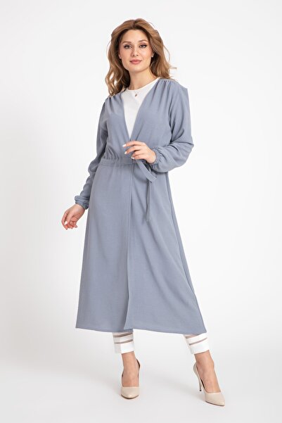 GOLD MAGAZİN Gri Beli Bağcıklı Kap