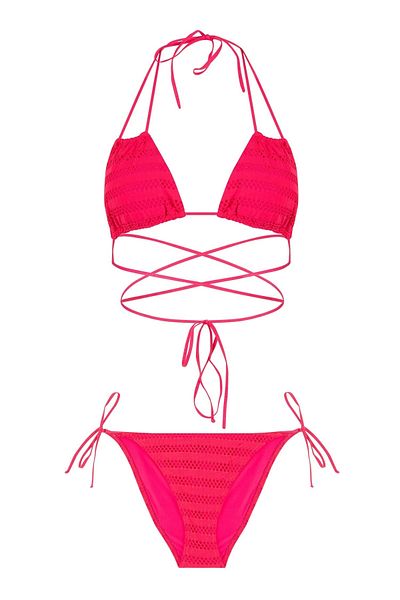 AQUELLA Σετ μπικίνι Triangle Fuchsia Mesh
