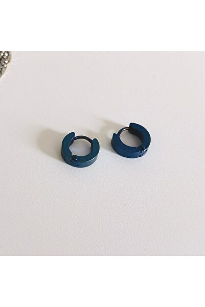 Bylin Stainless Steel Mini Blue Hoop Earrings - 7 Mm - 1 Pair