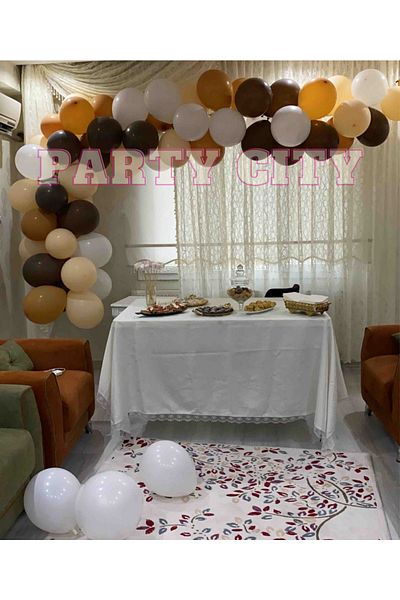 Party City 100 Packs of Caramel-white-tan-brown Balloons and Balloon Chain