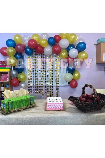 Party City 50 Metallic Mixed Balloons and 5mt Balloon Chain