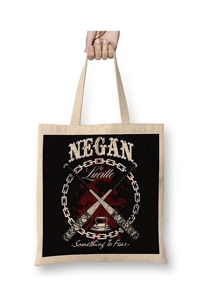 Baskı Dükkanı The Walking Dead Negan υφασμάτινη τσάντα με μακριά λαβή