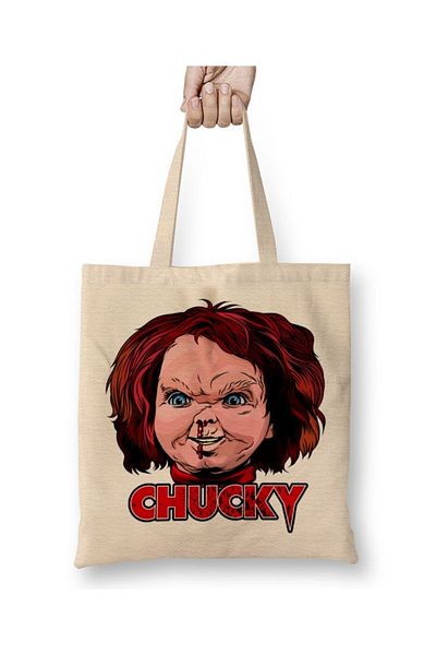 Baskı Dükkanı Κλασική υφασμάτινη τσάντα Chucky με μακριά λαβή
