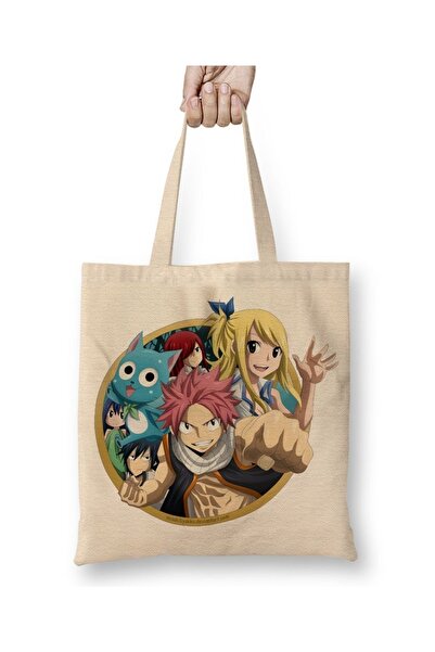 Baskı Dükkanı Fairy Tail anime Erza Scarlet Srećna Lisanna Straus odeća Torba...