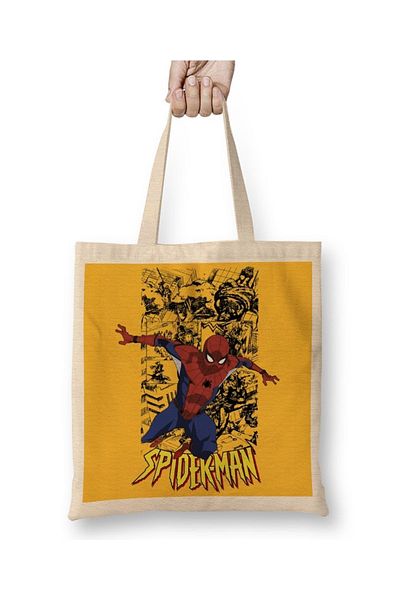 Baskı Dükkanı Homem Aranha Spider Man 02 Geantă din pânză cu mâner lung