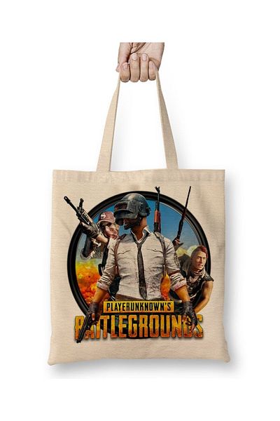 Baskı Dükkanı Υφασμάτινη τσάντα Bubg Playerunknown's Battlegrounds με μακριά λαβή