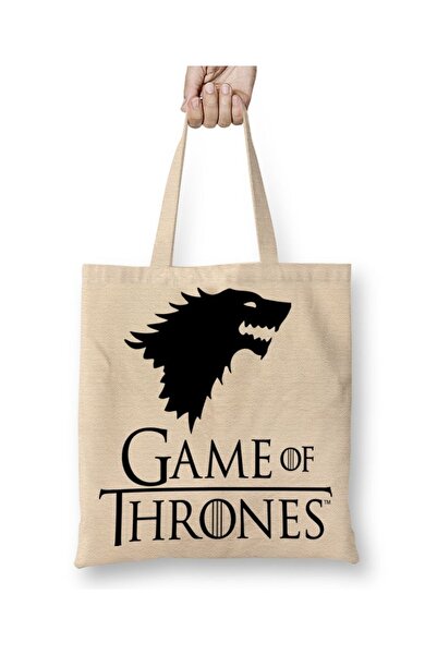 Baskı Dükkanı حقيبة قماش جيم اوف ثرونز بمقبض طويل