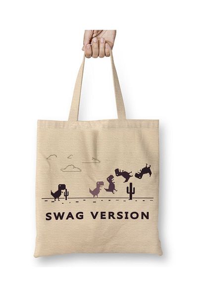 Baskı Dükkanı Υφασμάτινη τσάντα έκδοσης Dino Swag με μακριά λαβή