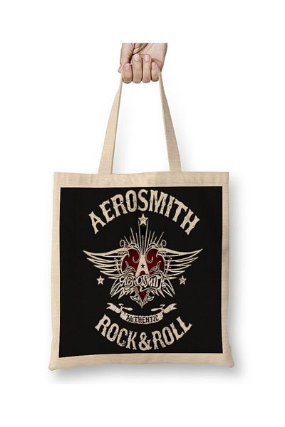 Baskı Dükkanı Geantă din pânză Aerosmith cu mâner lung