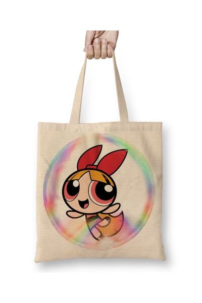 Baskı Dükkanı Bubbles Powerpuff Girls tkanina Torba duga Sa ručkom