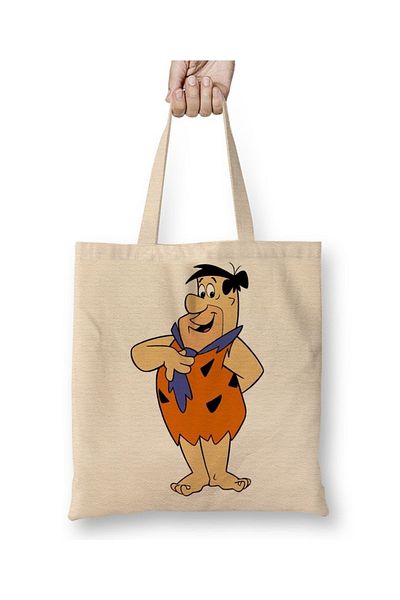 Baskı Dükkanı Υφασμάτινη τσάντα Fred Flintstone με μακριά λαβή