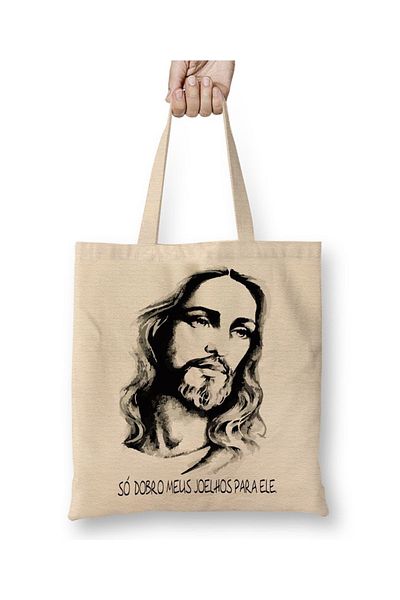 Baskı Dükkanı Υφασμάτινη τσάντα Jesus Cristo με μακριά λαβή