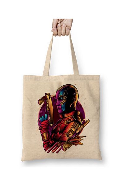 Baskı Dükkanı Υφασμάτινη τσάντα Avengers Nebula με μακριά λαβή