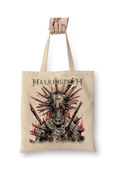 Baskı Dükkanı The Walking Dead Walkingdeth υφασμάτινη τσάντα με μακριά λαβή