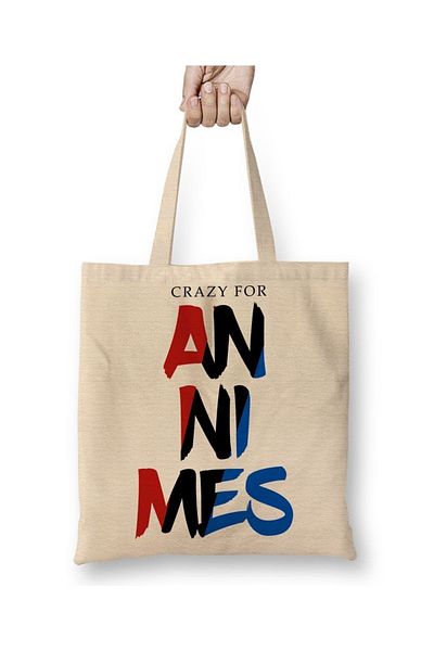 Baskı Dükkanı Crazy For Anime Anime υφασμάτινη τσάντα με μακριά λαβή