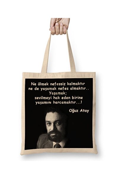 Baskı Dükkanı Oğuz Atay Yaşamak Bez Çanta Uzun Saplı