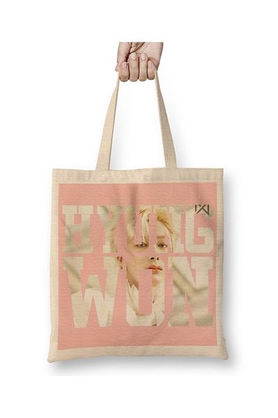 Baskı Dükkanı Υφασμάτινη τσάντα Hyungwon Monsta X με μακριά λαβή