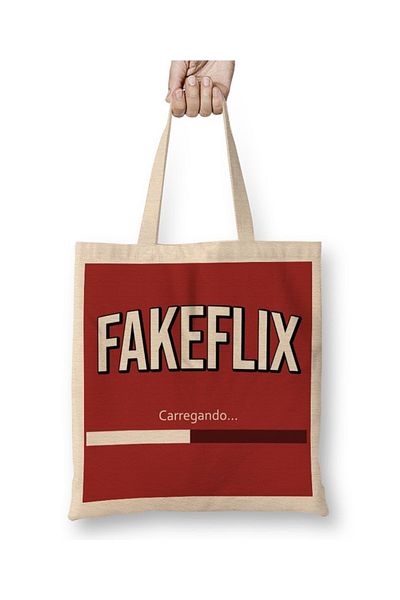Baskı Dükkanı Υφασμάτινη τσάντα Fakeflix με μακριά λαβή