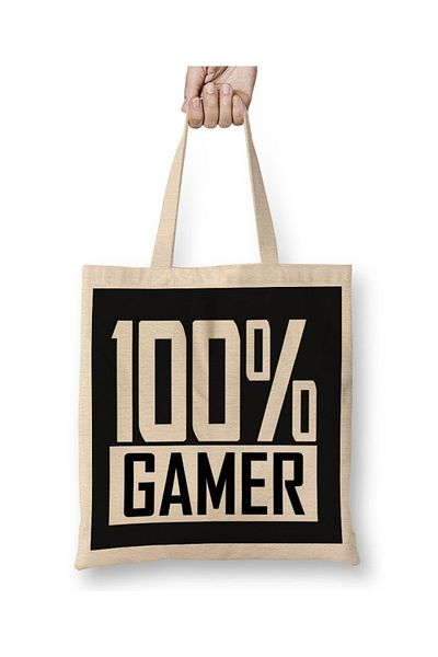 Baskı Dükkanı Υφασμάτινη τσάντα 100% Gamer Arcade Game με μακριά λαβή
