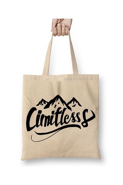 Baskı Dükkanı Cimitless Limitless Logo Preto υφασμάτινη τσάντα με μακριά λαβή