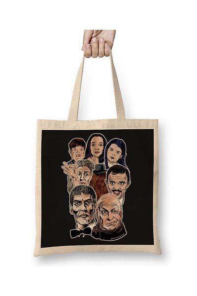Baskı Dükkanı Υφασμάτινη τσάντα Addams Family Forever με μακριά λαβή