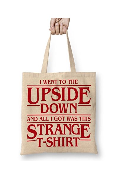Baskı Dükkanı Otišao sam u obrnuti svet Stranger Things tkanina Torba duga Sa...