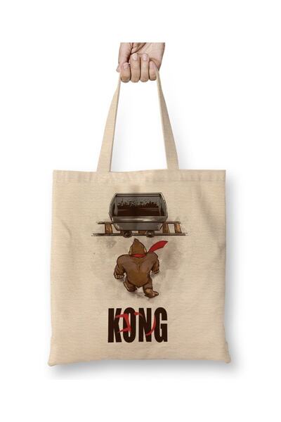 Baskı Dükkanı Kong υφασμάτινη τσάντα μακριά λαβή